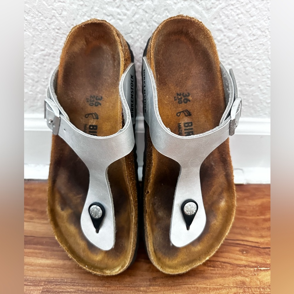 Birkenstock Gizeh Sandal - Silver Size 6 (eur 36)
